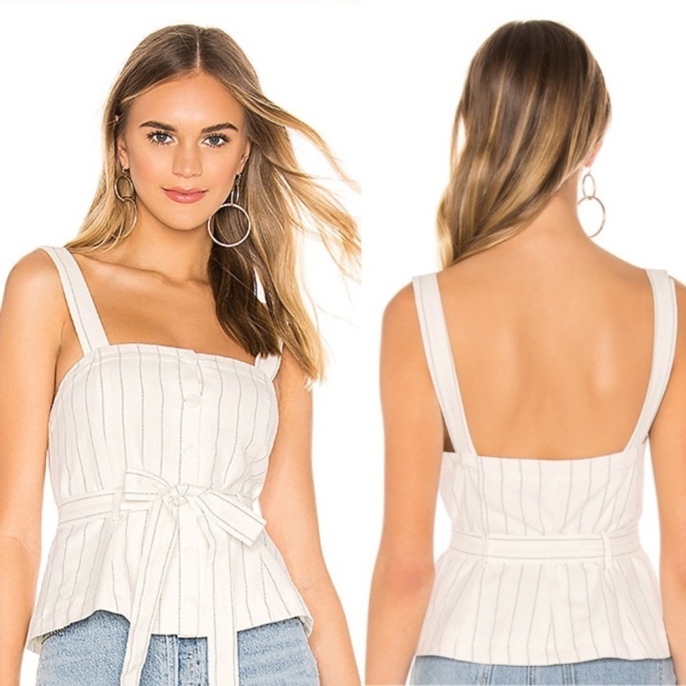 Tularosa Lovers Dream striped Top White size small button down coastal nautical
